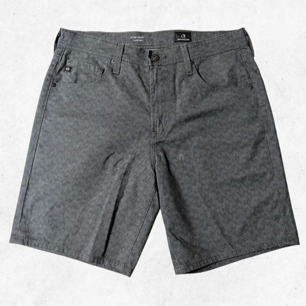 Adriano Goldschmied Mens Gray Pattern‎ Print The Kline Shorts Size 31R 5 Pockets